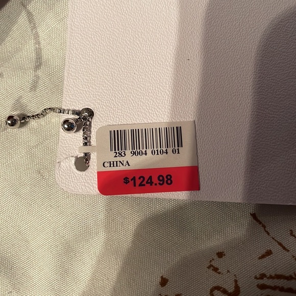 Adjustable lab created white sapphire sterling silver bracelet - Picture 4 of 6